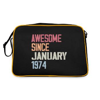Anniversaire Janvier 1974 Rétro 1974 Janvier - Sac Retro - noir/or - Dos