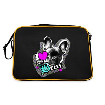 Bully - French Bulldog - Love - Retro Bag - black/gold - Back