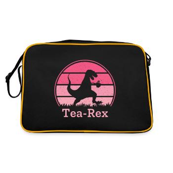 Tea-Rex Dino T-Rex Dinosaur with Teacup - Retro Bag - black/gold - Back