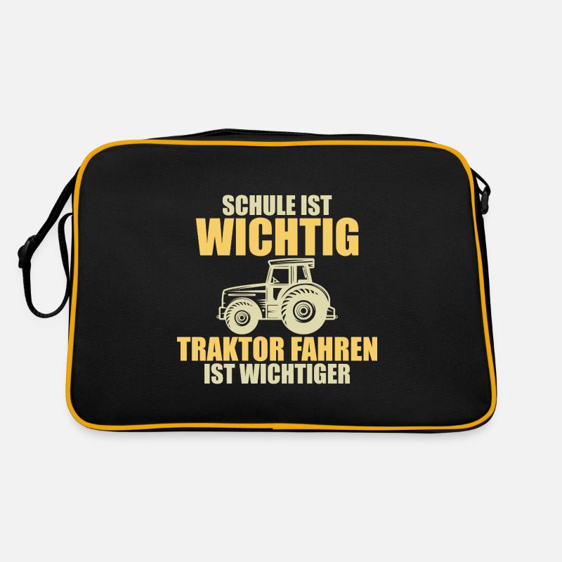 Trecker Trekker Traktor Schule Spruch Geschenk Retro Tasche