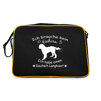 Deutsch Langhaar Hund - Deutsch Langhaar - Retro Tasche - Schwarz/Gold - Hinten