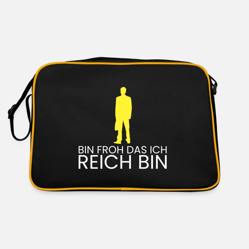 bin froh das ich reich bin Retro Tasche