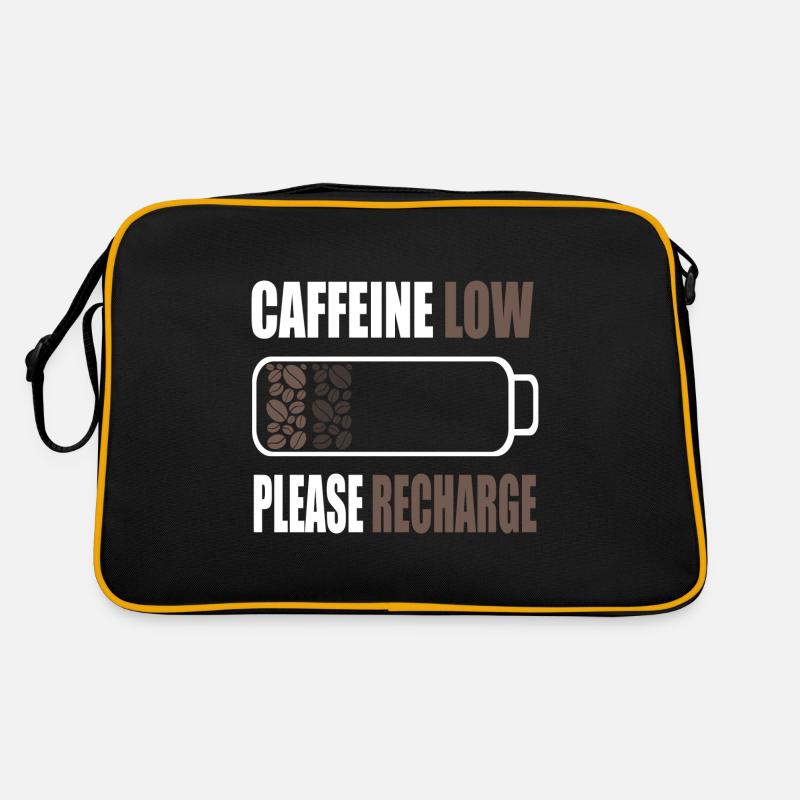 Koffeinarm Bitte aufladen - Kaffeebatterie Retro Tasche