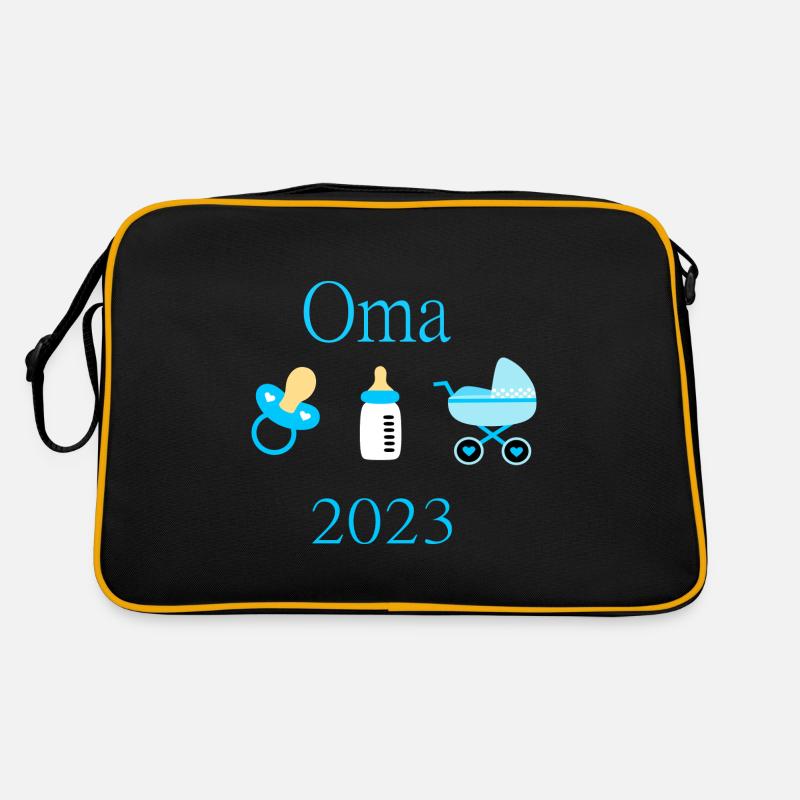 Oma 2023 Geburt Junge Vorlage Retro Tasche