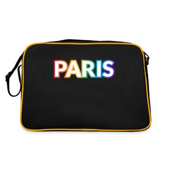 Gay Pride Paris Frankreich - Retro Tasche - Schwarz/Gold - Hinten