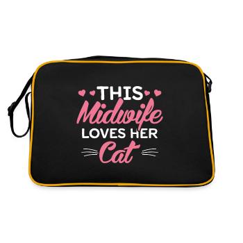 Midwife cats | Pets Doula Profession Gifts - Retro Bag - black/gold - Back