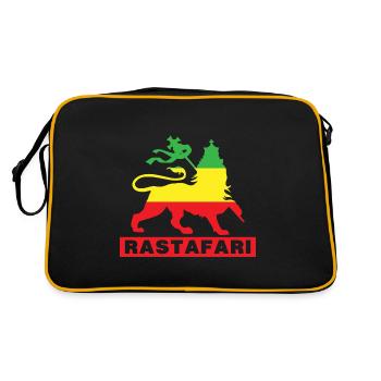 Rastafari Reggae Reggaeton Lion drapeau cadeau - Sac Retro - noir/or - Dos