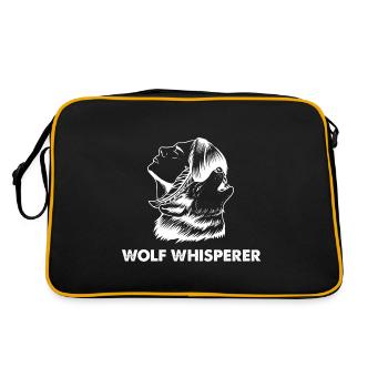 Wolf - Retro Tasche - Schwarz/Gold - Hinten