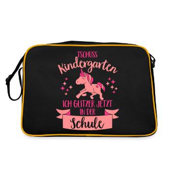 Au revoir maternelle, j’ai scintillantes de l’ - Sac Retro - noir/or - Dos