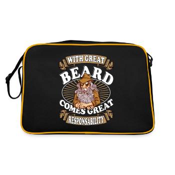 With great beard comes great responsability Bart - Retro Bag - black/gold - Back