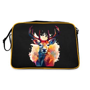 Tête de cerf dans un style polygonal bas - Sac Retro - noir/or - Dos