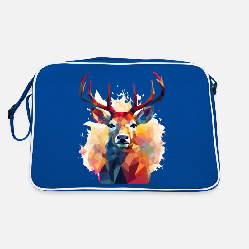 Tête de cerf dans un style polygonal bas Sac Retro