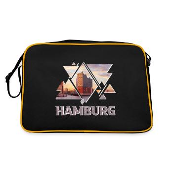 Hamburg Germany Elbphilharmonie Harbour Skyline - Retro Bag - black/gold - Back