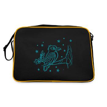 Vogel - Fliegen - Naturschutz Tierfreund - Zoo - Retro Tasche - Schwarz/Gold - Hinten