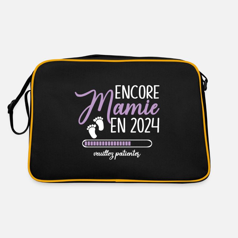 Encore Mamie 2024 Cadeau Future Grand Mère - Sac Retro - noir/or