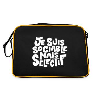 Je suis sociable mais sélectif - Sac Retro - noir/or - Dos