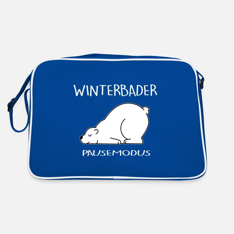 eisbader winterbader eisbär cool cold winter pause Retro Tasche