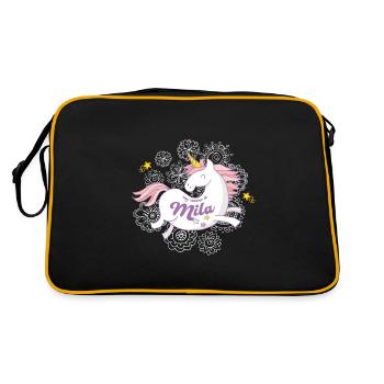 First name Mila unicorn gift - Retro Bag - black/gold - Back