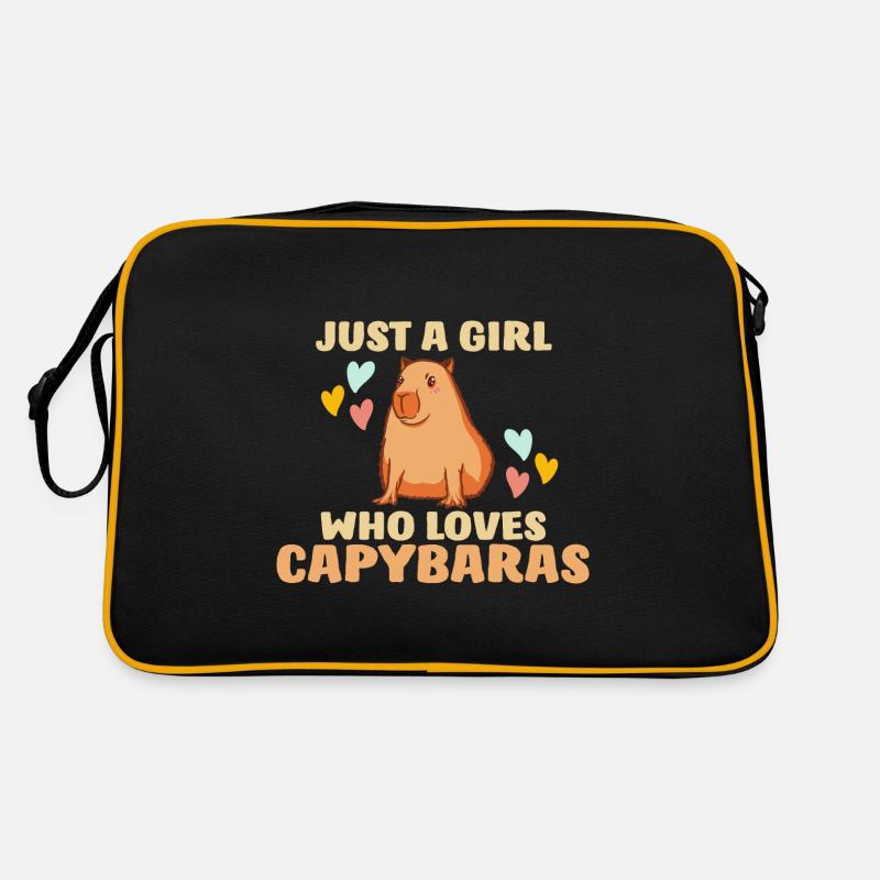 Capybara capybara capybara rodent - Retro Bag - black/gold