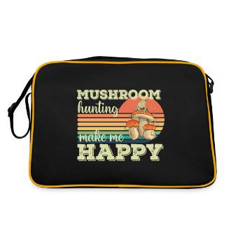 Pilzsammler und Pilz Freunde - Retro Tasche - Schwarz/Gold - Hinten