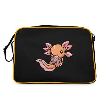 Axolotl Salamander - Retro Tasche - Schwarz/Gold - Hinten
