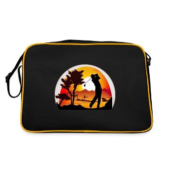 Professional golfer participates in tournaments - Retro Bag - black/gold - Back