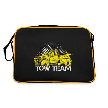 Tow truck towing service towing - Retro Bag - black/gold - Back