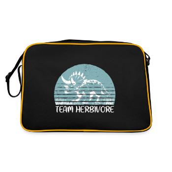 Vegan Veganer - Retro Tasche - Schwarz/Gold - Hinten