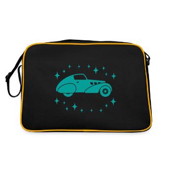 Auto - Oldtimer - Nostalgisch Fahrzeuge - Retro Tasche - Schwarz/Gold - Hinten