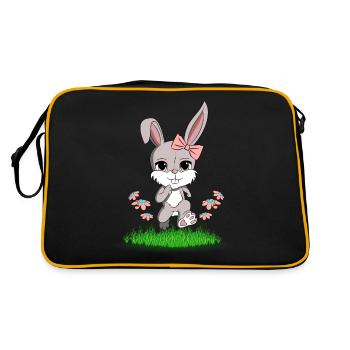 Lapin avec noeud à cheveux - Sac Retro - noir/or - Dos