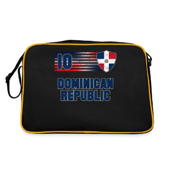 Dominikanische Republik - Retro Tasche - Schwarz/Gold - Hinten