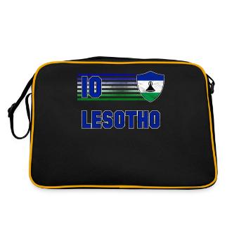 Lesotho - Retro Tasche - Schwarz/Gold - Hinten