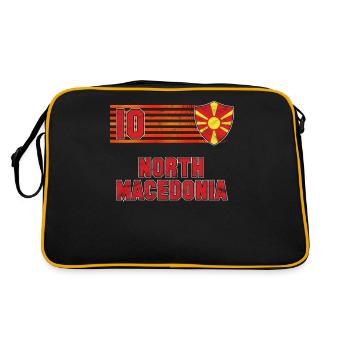 Nordmazedonien - Retro Tasche - Schwarz/Gold - Hinten