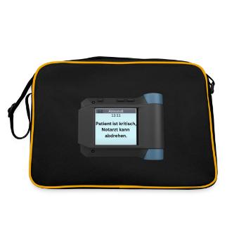 Patient ist kritisch, Notarzt kann abdrehen - Retro Tasche - Schwarz/Gold - Hinten