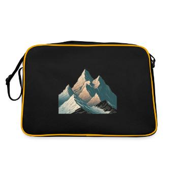 Minimalist mountain, alpine motif - Retro Bag - black/gold - Back