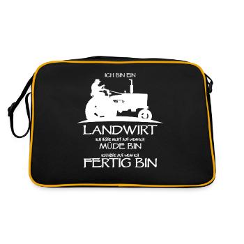 Landwirt - Retro Tasche - Schwarz/Gold - Hinten