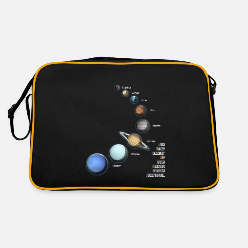 Planète système solaire espace cadeau Saturne Astro - Sac Retro - noir/or