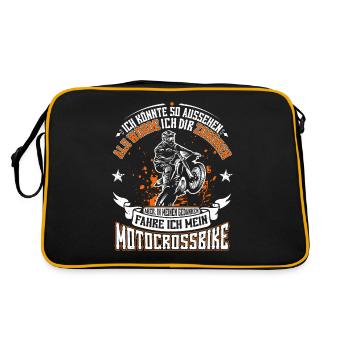 Motocross - Retro Tasche - Schwarz/Gold - Hinten