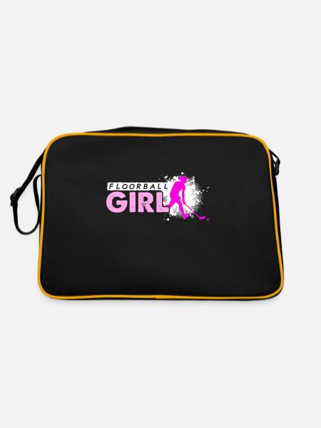 Cadeau de floorball fille floorball - Sac Retro - noir/or - Dos