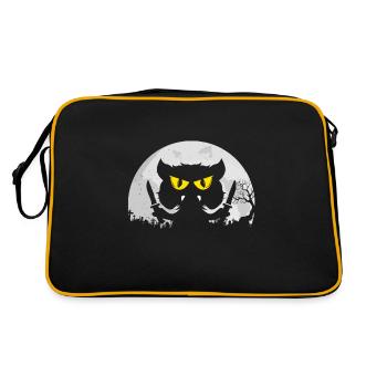 Cat saying gift Halloween - Retro Bag - black/gold - Back