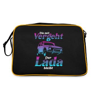 Lada Niva SUV offroad gift - Retro Bag - black/gold - Back