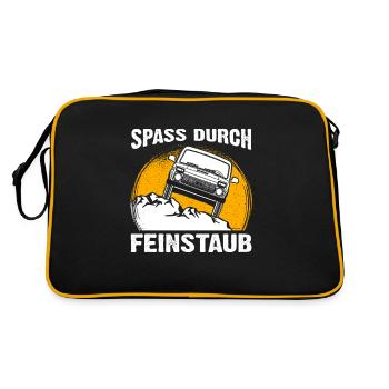 Russland Lada 4x4 Offroad Auto Spaß Feinstaub - Retro Tasche - Schwarz/Gold - Hinten
