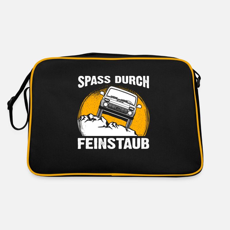 Russland Lada 4x4 Offroad Auto Spaß Feinstaub - Retro Tasche - Schwarz/Gold