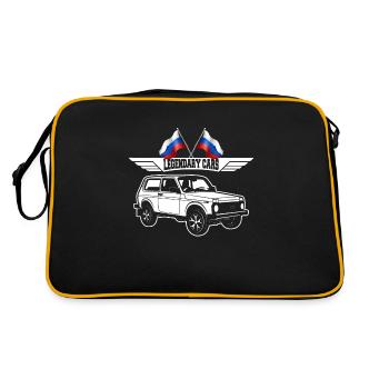 Lada Niva 4x4 Russia Auto - Retro Tasche - Schwarz/Gold - Hinten