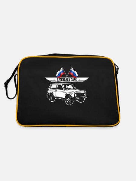 Lada Niva 4x4 Russia Auto - Retro Tasche - Schwarz/Gold - Hinten