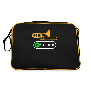 Trombone Instrument de musique en laiton pour jouer - Sac Retro - noir/or - Dos