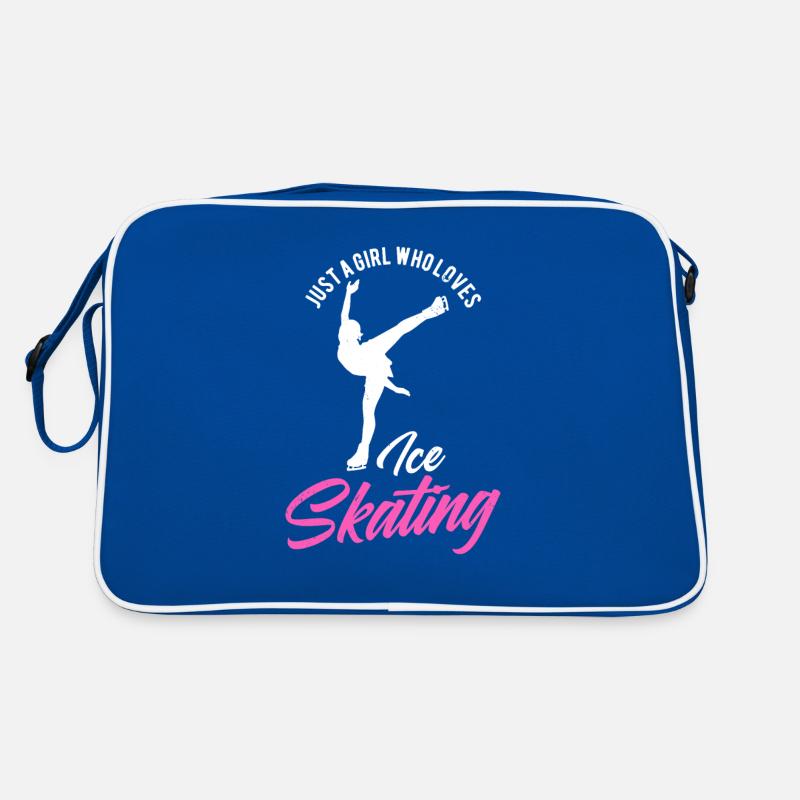 Mädchen Das Eislaufen Eiskunstlauf Liebt Retro Tasche