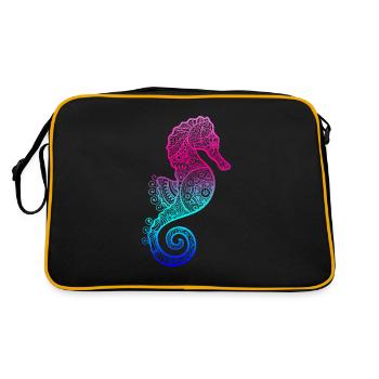 Cadeau d'animaux marins hippocampes pour aquarium - Sac Retro - noir/or - Dos