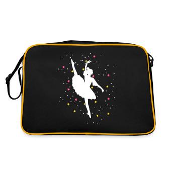Ballerina Ballet Gift with Stars - Retro Bag - black/gold - Back