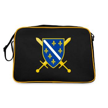 Bosnie Armoiries Bosna Cadeaux pour Bosanac - Sac Retro - noir/or - Dos